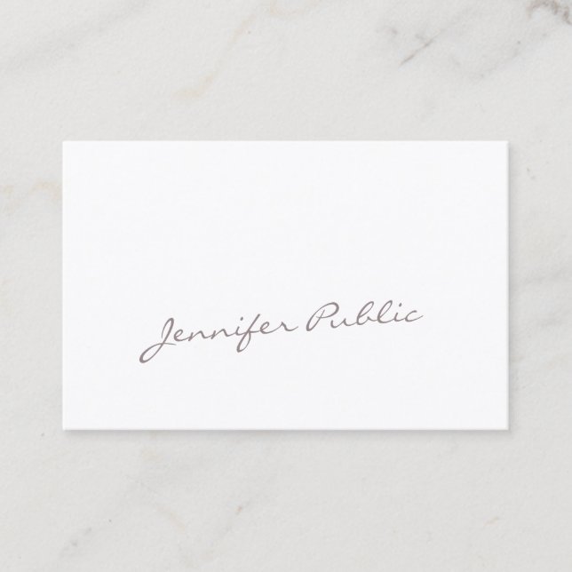 Tarjeta De Visita Exclusiva caligrafía manuscrita guión Moda de lujo (Anverso)