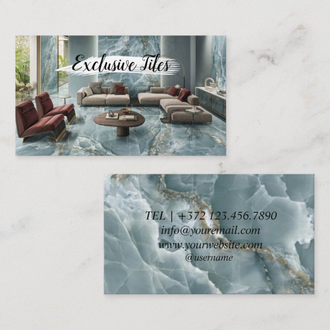 Tarjeta De Visita Exclusive Tiles Black Luxury  Natural Materials (Anverso / Reverso)