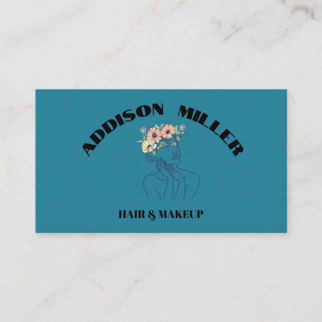 Tarjeta De Visita Exclusivo cabello de belleza y maquillaje y código (Anverso)