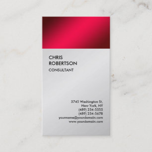 Tarjeta De Visita Exclusivo Especial Gris Rojo Minimalista Moderno