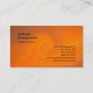 Tarjeta De Visita Exclusivo especial Naranja simple moderno moda