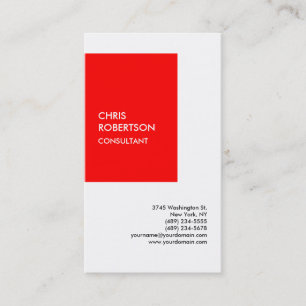 Tarjeta De Visita Exclusivo especial rojo blanco moderno único