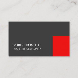 Tarjeta De Visita Exclusivo Gris Rojo Único Elegante Estándar