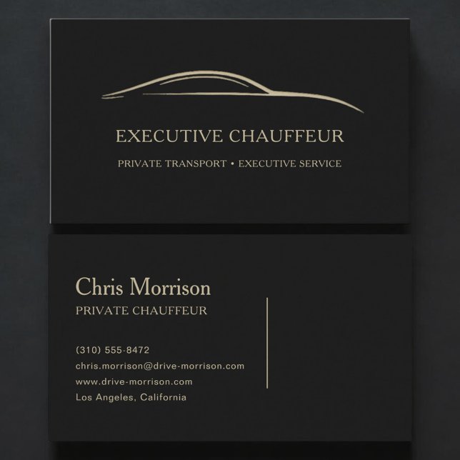 Tarjeta De Visita Executive Chauffeur Black & Gold (Subido por el creador)