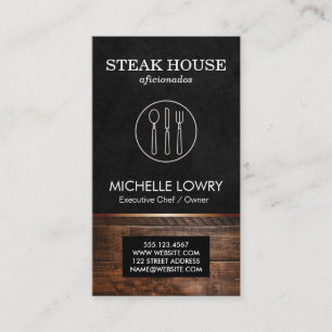 Tarjeta De Visita Executive Lux Black Silverware and Wood