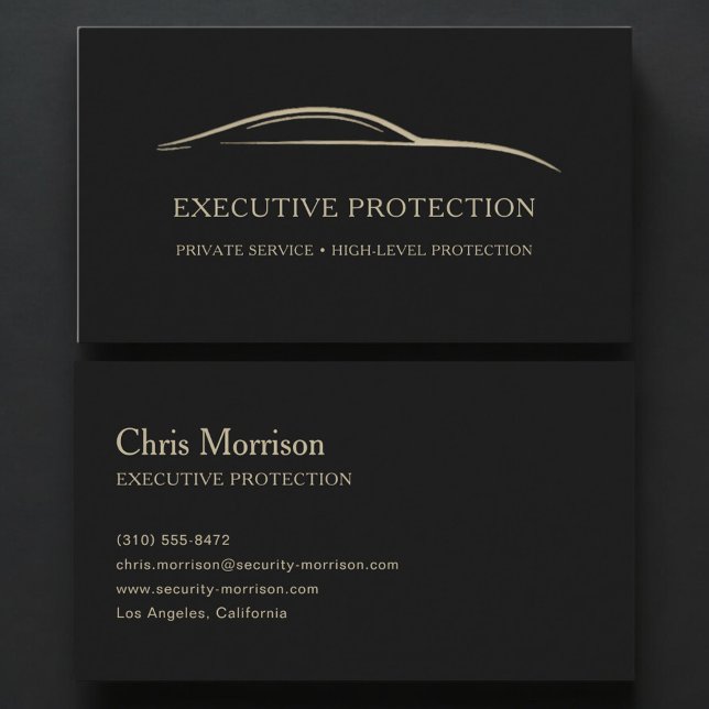 Tarjeta De Visita Executive Protection Bodyguard Black & Gold (Subido por el creador)