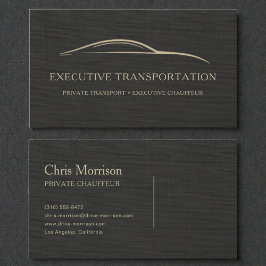 Tarjeta De Visita Executive Transport Luxury Linen Black & Gold