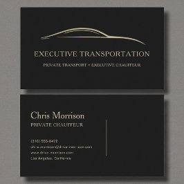 Tarjeta De Visita Executive Transport Modern Black & Gold