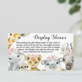 Tarjeta De Visita Exhibición de safari de niña para baby shower