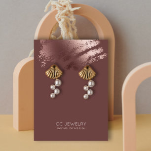 Tarjeta De Visita Exhibidor de Aretes de Joyería de Bronce con Estil