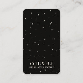 Tarjeta De Visita Exhibidor de aretes elegante con destellos en negr