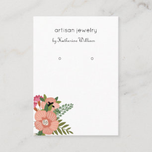 Tarjeta De Visita Exhibidor de Aretes Florales Boho Modernos