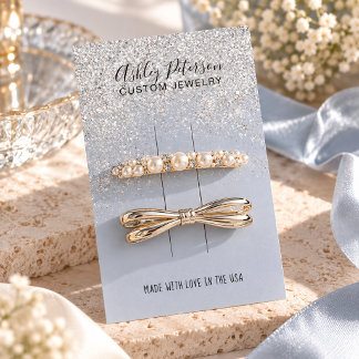 Tarjeta De Visita Exhibidor de broche para cabello elegante azul pla