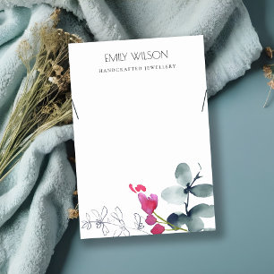 TARJETA DE VISITA EXHIBIDOR DE COLLAR DE FAUNA DE EUCALIPTUS ROSA AZ