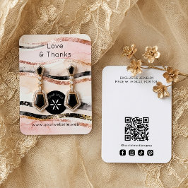 Tarjeta De Visita Exhibidor de joyas caprichosas Black & Pink TMF26