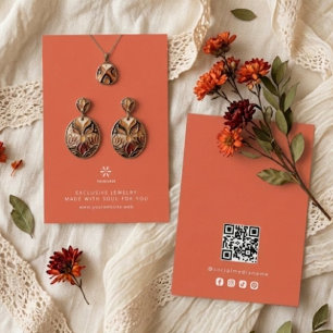 Tarjeta De Visita Exhibidor de joyas de tierra de terracota básica L