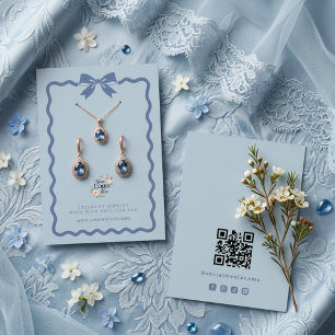 Tarjeta De Visita Exhibidor de joyería con lazo Coquette Branding Az