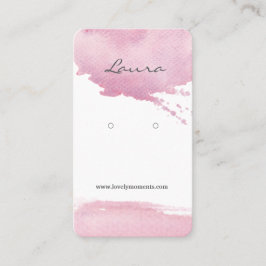 Tarjeta De Visita Exhibidor de pinceladas de acuarela rosa para pend