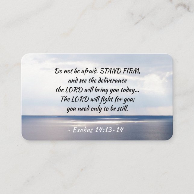 Tarjeta De Visita Exodo 14:13-14 No tenga miedo STAND FIRM (Anverso)