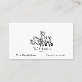 Tarjeta De Visita Exodus Bible Verse Floral Doodle Church