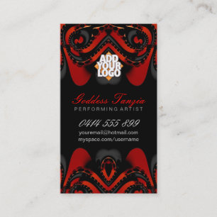 Tarjeta De Visita Exótica diosa tribal Red+Black Business Card