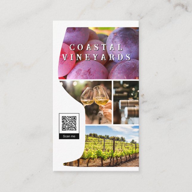Tarjeta De Visita Experiencia de la bodega | Viñedo | QR Code Busine (Anverso)