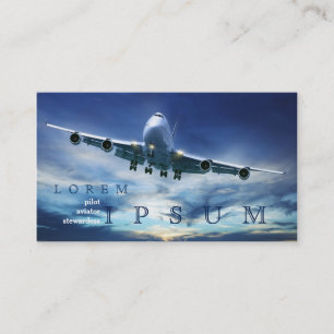 Tarjeta de visita experimental del cielo del avión