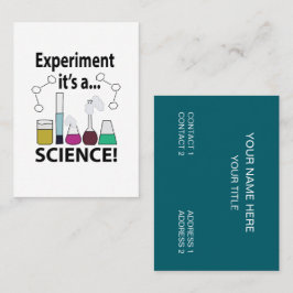 Tarjeta De Visita Experimento científico es una ciencia