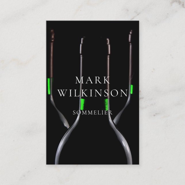 Tarjeta de visita experta del vino del Sommelier (Anverso)