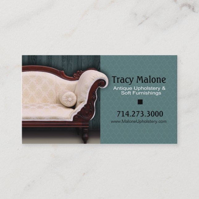 Tarjeta De Visita Experto de la tapicería, diseñador de los muebles (Anverso)
