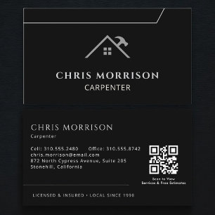 Tarjeta De Visita Experto en Código QR Carpintero Carpintería