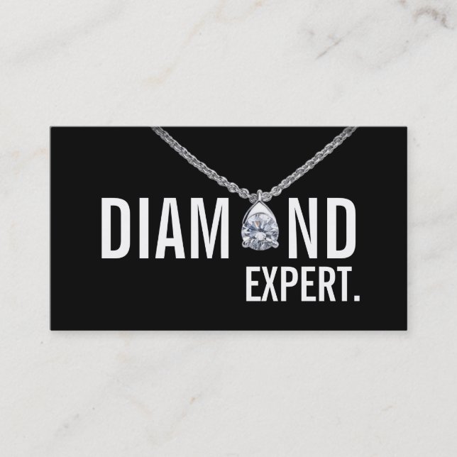 Tarjeta De Visita Experto en diamantes Jewelry Gold Silver (Anverso)