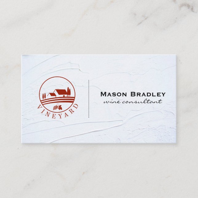 Tarjeta De Visita Experto en vinos | Vidrio y botella | Viñedo (Anverso)