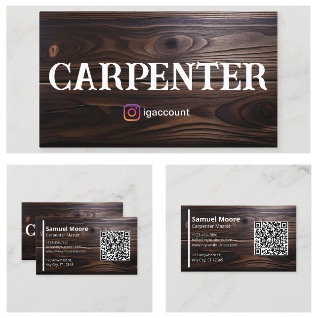 Tarjeta De Visita Expertos en Carpintería Carpintero Profesional  (Woodworking Experts Professional Carpenter Business Card
)