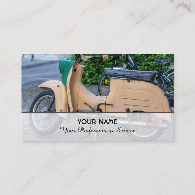 Tarjeta De Visita Expertos en restauración de motocicletas retro vin (Anverso)