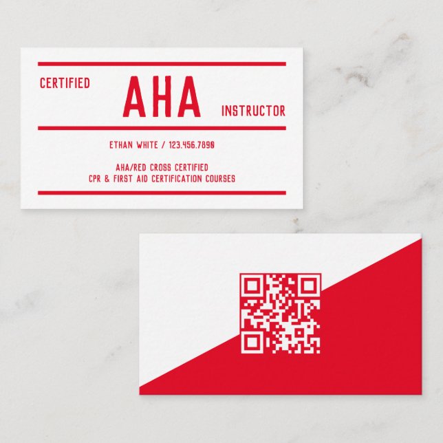 Tarjeta De Visita Exploración de instructores de AHA (Anverso / Reverso)