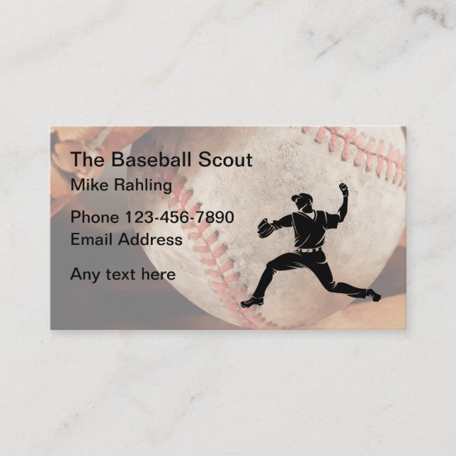 Tarjeta De Visita Explorador de talento del béisbol (Anverso)