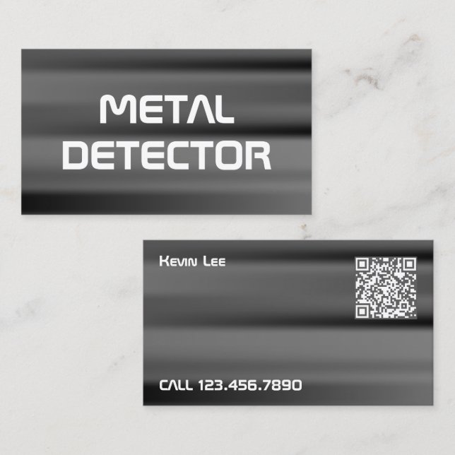 Tarjeta De Visita Explorar el detector Metalizado QR (Anverso / Reverso)