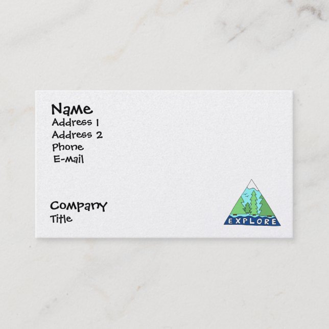 Tarjeta De Visita Explorar la naturaleza en la ciudad de viajes al a (Anverso)