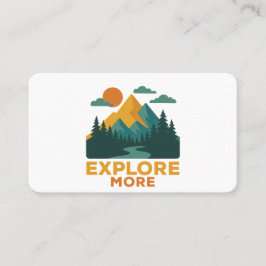 Tarjeta De Visita Explorar más - Montaña Retro y Aventura Forestal