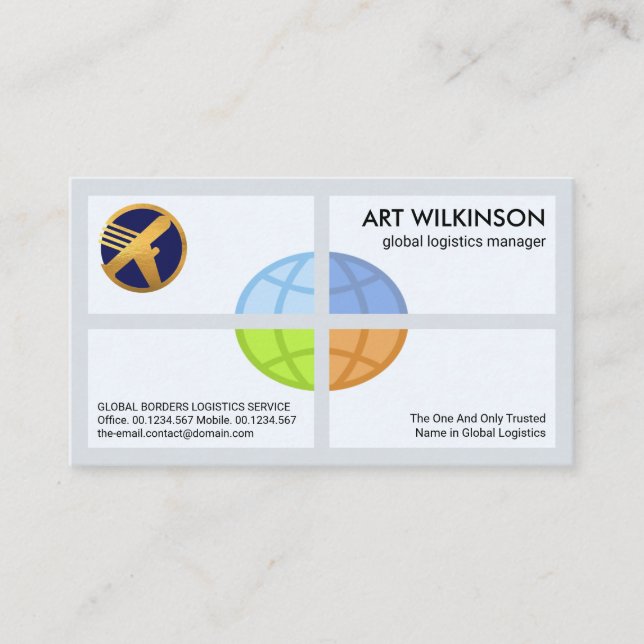 Tarjeta De Visita Exportación de importación de cuadrante de logísti (Anverso)