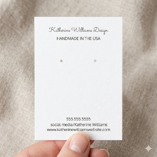 Tarjeta De Visita Expositor de Aretes    Hecho a mano en EE. UU.