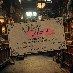 Tarjeta De Visita Exquisito Antiguo Anticuario