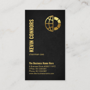 Tarjeta De Visita Exquisito Black Grunge Gold Founder CEO