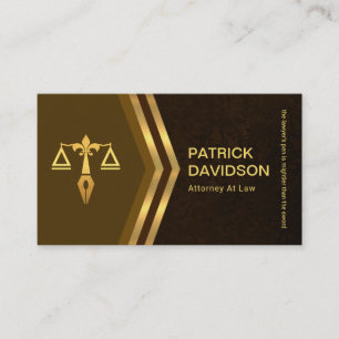 Tarjeta De Visita Exquisito Brown Grunge Gold Arrow Consultor legal