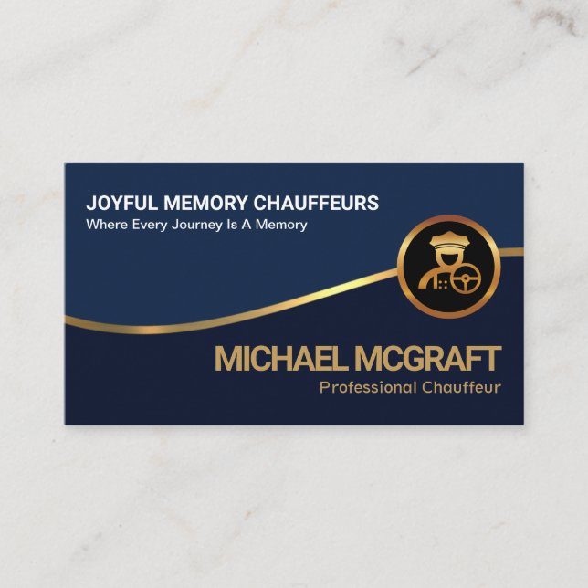 Tarjeta De Visita Exquisito controlador de Chauffeur de capas azules (Anverso)