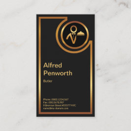 Tarjeta De Visita Exquisito cuadro dorado moderno de mayordomo