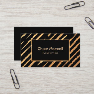 Tarjeta De Visita Exquisito oro Black Stripe Minimalista