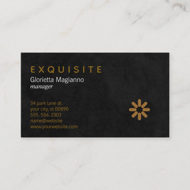 Tarjeta De Visita Exquisito profesional con icono (Anverso)