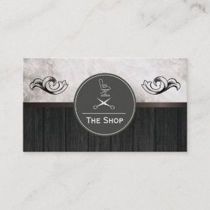 Tarjeta De Visita Exquisito trineo de madera de mármol   Barber